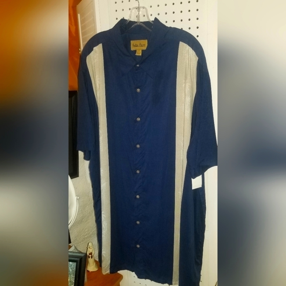 Hollis River Navy/grey button  down Shirt